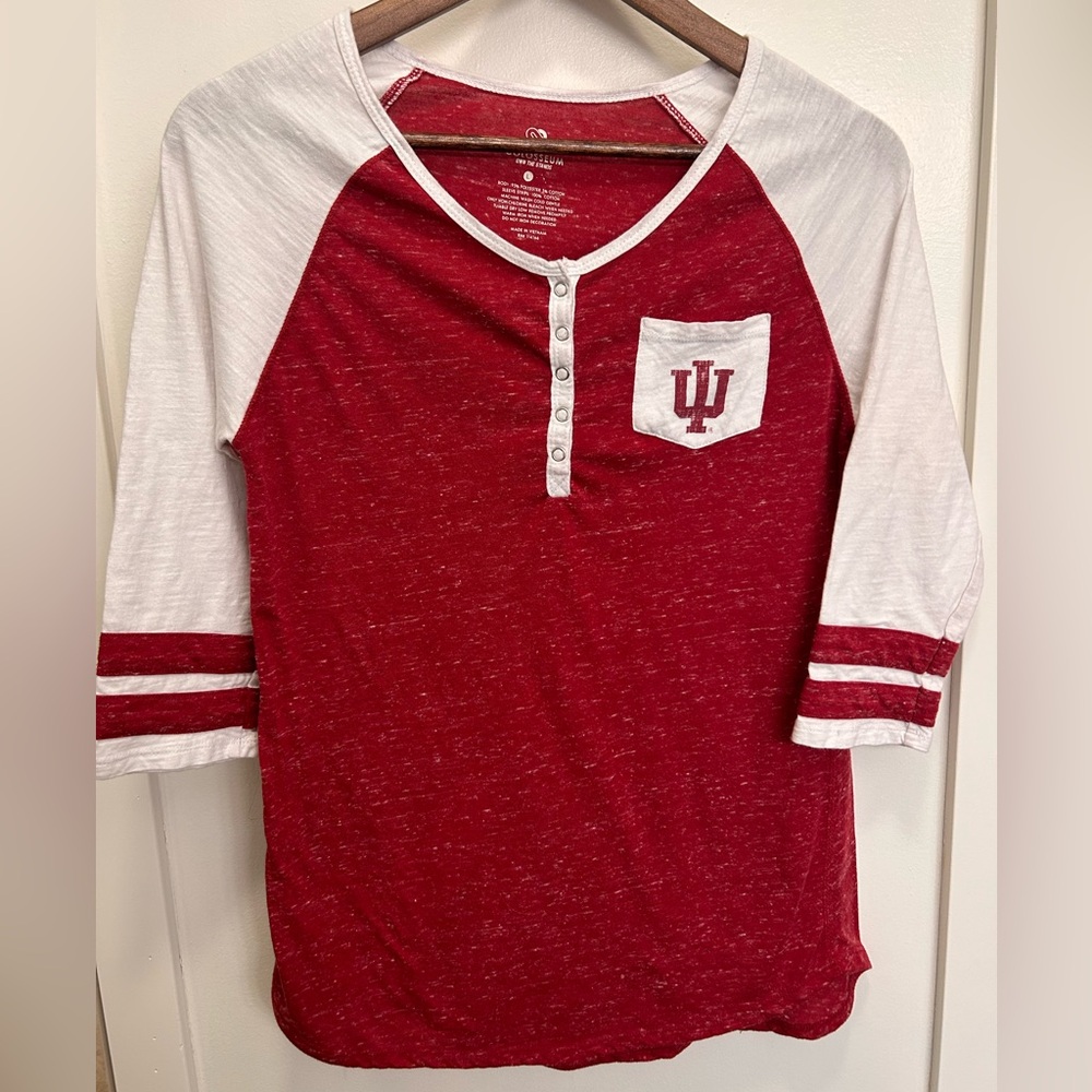 IU Colosseum Red & White Raglan Tee